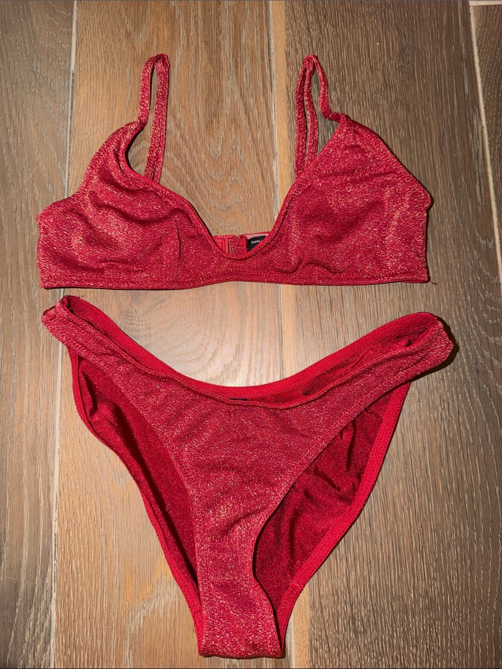 triangl swimwear Red Shimmer Bikini Set